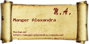 Manger Alexandra névjegykártya